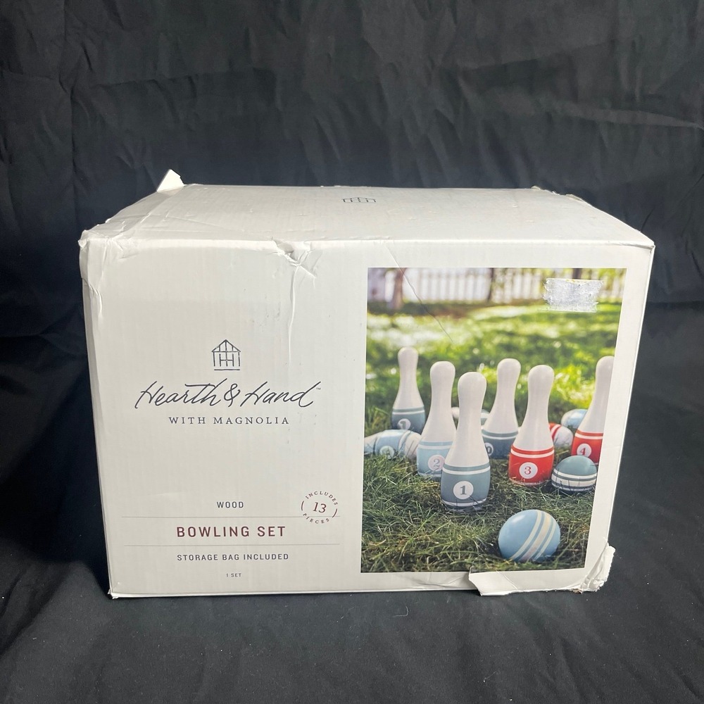 Hearth & Hand with Magnolia Wooden Lawn Bowling Set - Picture 4 of 11